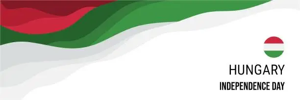 Vector illustration of Hungary independence day or national day banner vector design with national flag.