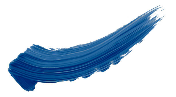 Shiny blue brush isolated on white background.