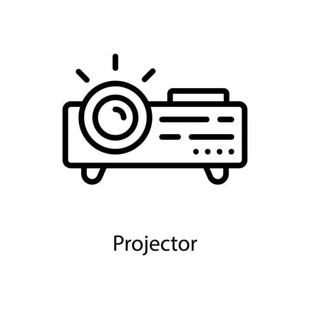 Vector illustration of Projector Vector Outline Icons. Simple stock illustration stock