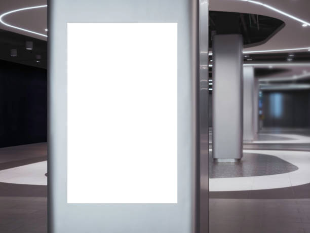 istock Mock up media advertising Poster indoor building 1472039872