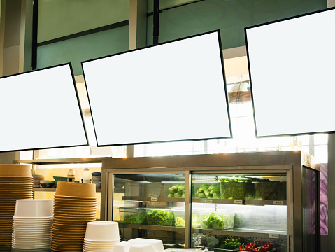 Mock up screen display for food Menu Restaurant cafe Business