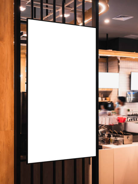 Mock up Poster frame Shop retail Restaurant cafe menu Mock up Poster digital screen frame Shop retail Restaurant cafe menu Business retail digital signage stock pictures, royalty-free photos & images