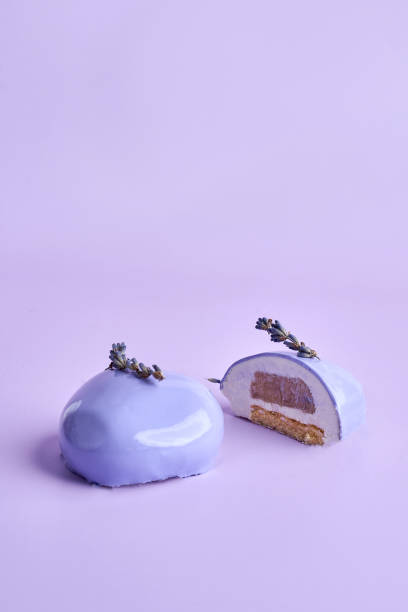 istock Mousse cake on a pink background. Minimalist composition 1472046955