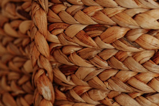 istock Weaving texture or weaving pattern background in macro style. Weaving texture classic retro background for design. 1472047664