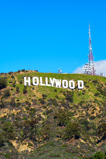 LOS ANGELES, CALIFORNIA - JANUARY 18, 2023: Hollywood sign - emblem of the entertainment industry and the American dream