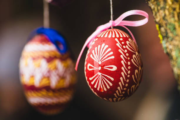 istock Traditional Lithuanian wooden colorful Easter egg 1472051229
