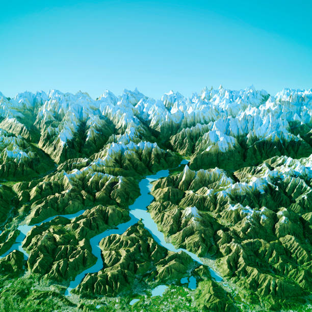 istock Lake Como Topographic Map 3D View Color 1472057214