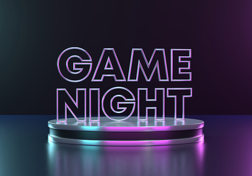 Game Night Neon Light On Pedestal