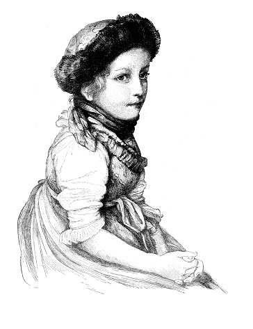 Portrait of Upper Bavarian girl wearing the traditional costume