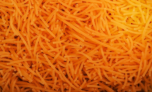 top view of fideo pasta as background