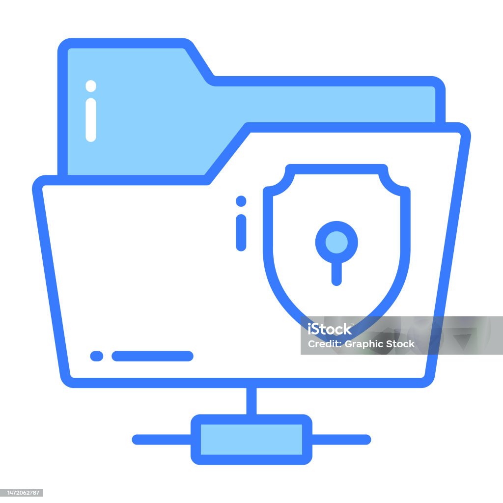 Protection Shield With Network Folder Concept Vector Of Secure Data ...