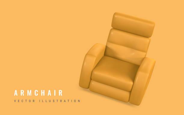 istock 3d realistic Armchair with shadow in cartoon style. Vector illustration 1472069030