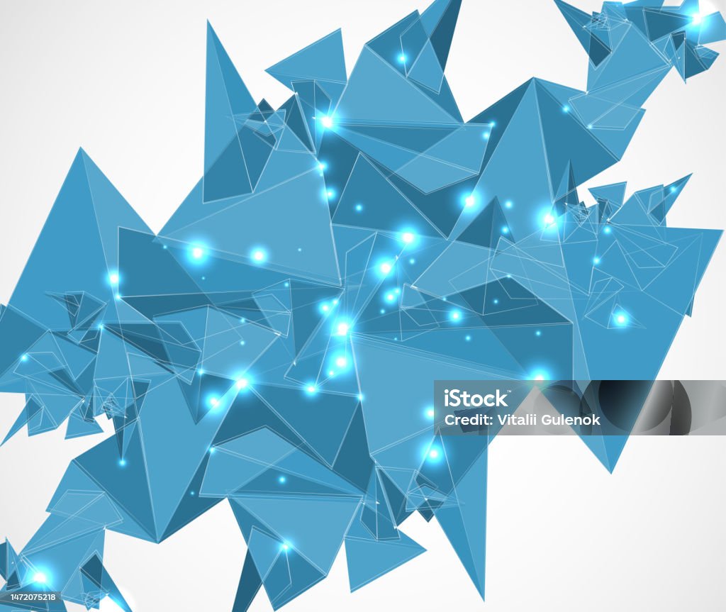 Development Background Blue Abstract Blue Mesh Triangle Technology And Development Background Stock ...