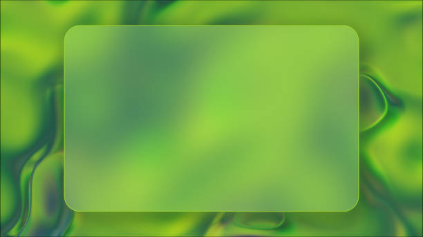 Blank Square Glass  on Luxury Green Chromatic Liquid - Mockup Design with empty space for product or text display presentation
