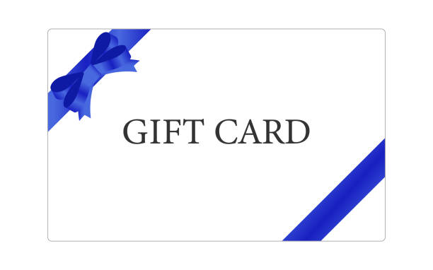 ilustraciones, imágenes clip art, dibujos animados e iconos de stock de conjunto de ilustraciones de tarjetas de regalo, vales de efectivo y certificados de regalo (diseño de cinta azul) - ribbon satin red isolated