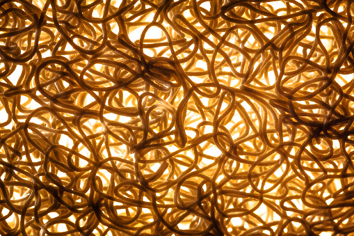 Illuminated tangled wires abstract background