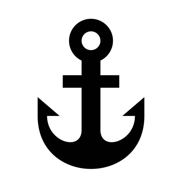 ilustraciones, imágenes clip art, dibujos animados e iconos de stock de icono de color mono insertado para infraestructura marina - anchor harbor vector symbol