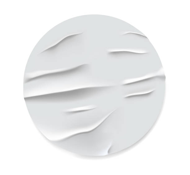 istock Stock Vector-Realistic Sticker mockup.Round crumpled sticker mock up.round crumpled sticker mockups.Mockup of round sticker with crumpled effect.Round sticker in crumpled paper style. 1472079919