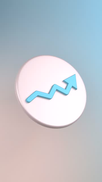 3d Success Graph Arrow icon on colorful background