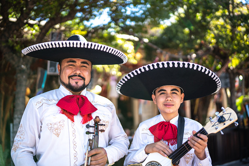 Portrait of traditional mariachis outdoors