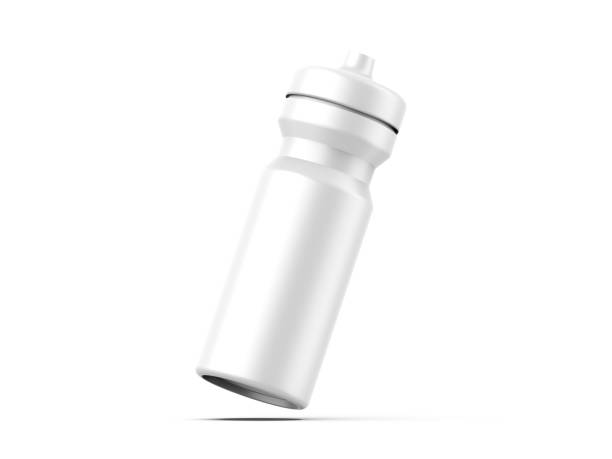 istock Plastic sport sipper bottles for water isolated mock up and template design. 3d render illustration. 1472096685