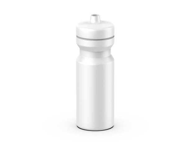 istock Plastic sport sipper bottles for water isolated mock up and template design. 3d render illustration. 1472096686