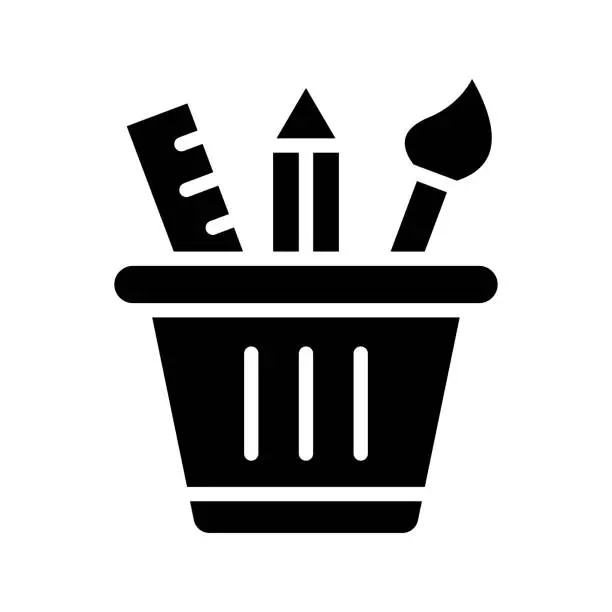 Vector illustration of Pencil Bucket Vector Solid Icons. Simple stock illustration stock