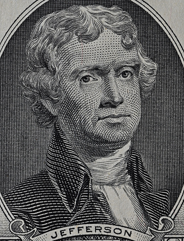 Thomas Jefferson portrait on the U.S. two-dollar bill