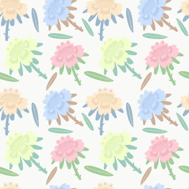 Vector illustration of Tropic Flower Pattern Design