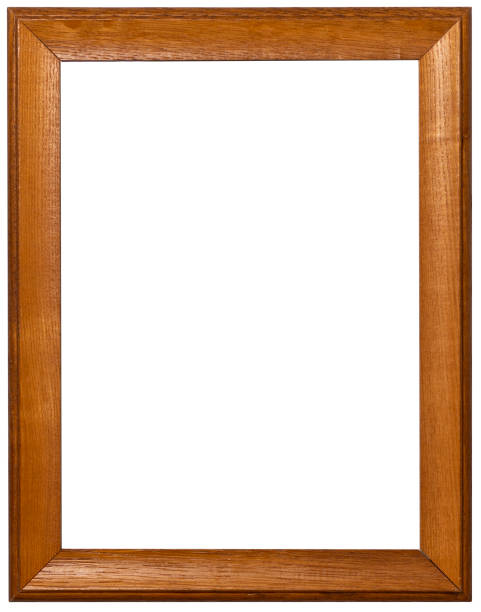 Wooden photo frame mockup isolated on white background
