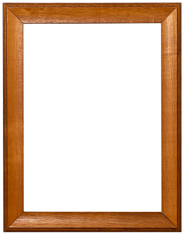Wooden photo frame mockup isolated on white background