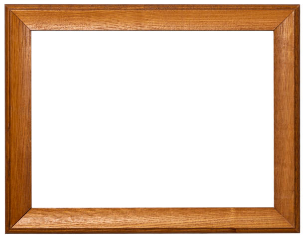 istock Wooden photo frame mockup isolated on white background 1472101781