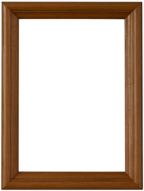 istock Wooden photo frame mockup isolated on white background 1472101795