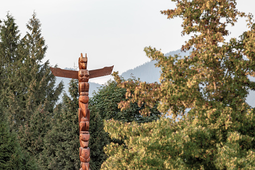 Totem Pole in Bella Coola, British Columbia, Canada