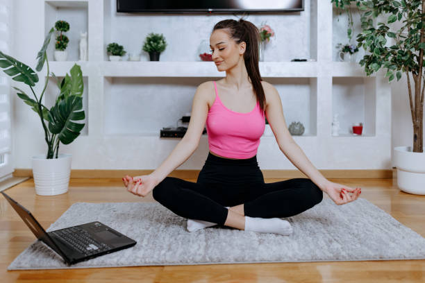 istock Take a break and rejuvenate with a yoga practice at home 1472102829