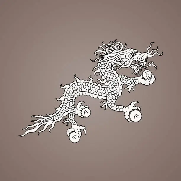Vector illustration of Dragon from the flag of Bhutan