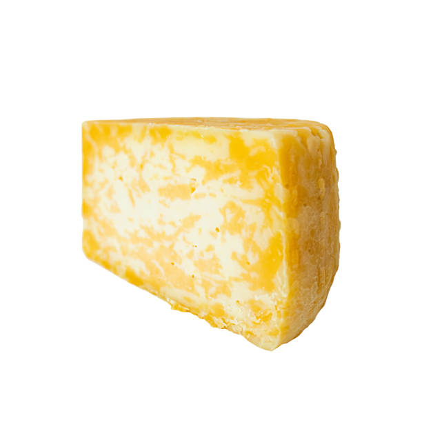 istock piece of marble cheese on a white background, isolated 1472109042