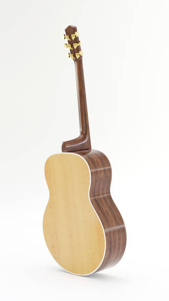 istock 3D Rendering Back of Classic Guitar on White Background 1472111793