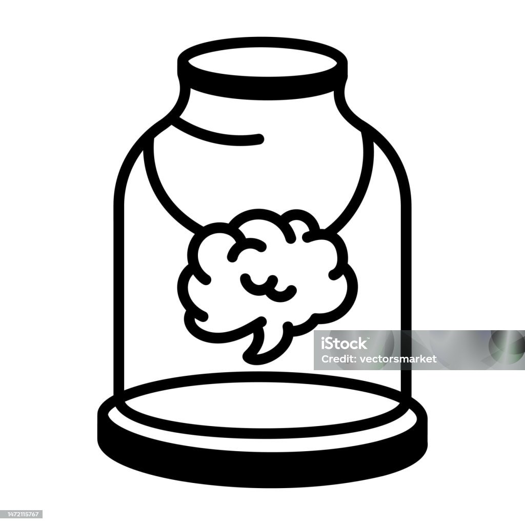 Brain Container Brain Jar Stock Illustration - Download Image Now - Brain, Container ...