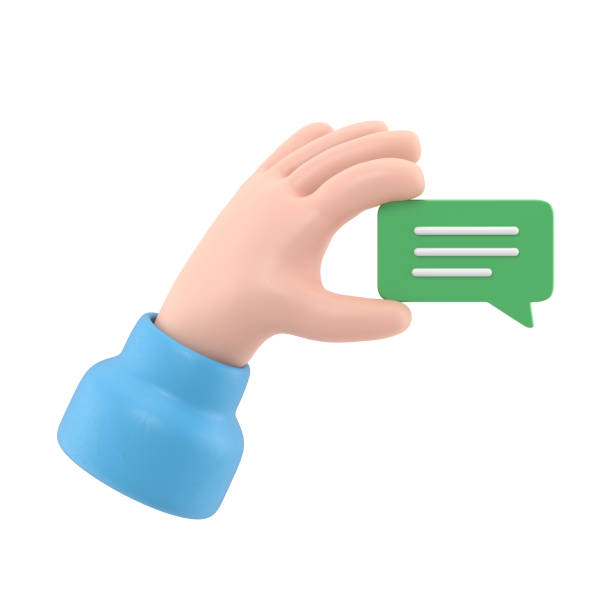 istock Cartoon Gesture Icon Mockup.3d icon brown skinned hand holding card gesture. Realistic illustration for social media, 3D rendering on white background. 1472119652
