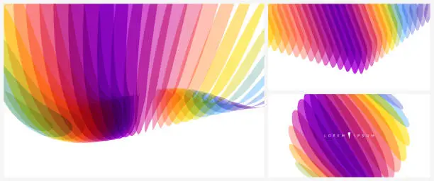 Vector illustration of Layered wavy pattern. Abstract wavy background with dynamic effect. Modern screen design for mobile app and web. 3d vector illustration for brochure, banner, flyer or presentation.
