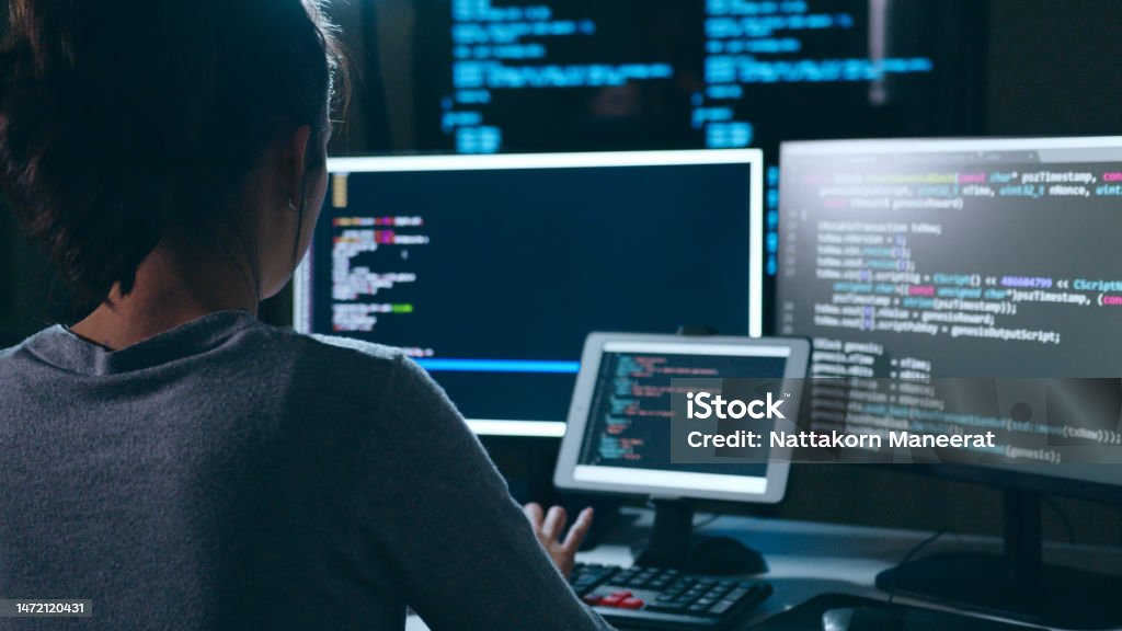 Young Asian Woman Developer Programmer Software Engineer It Support ...