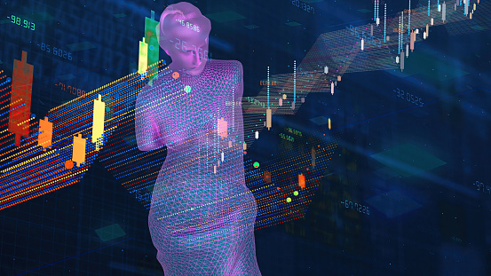 3D Venus de Milo statue in digital environment