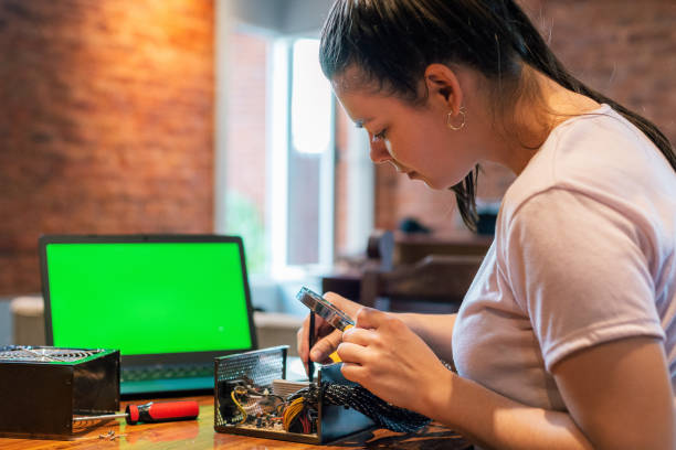 istock Woman studying repair with copy space 1472120556