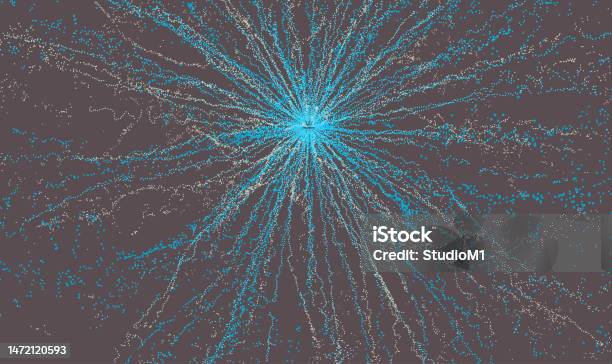 Point Explode Array With Dynamic Emitted Particles 3d Technology Style ...