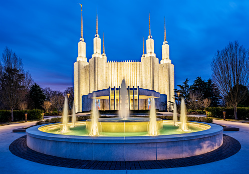 The Salt Lake Temple is located in Salt Lake City Utah and took ~40 years to build (from 1853 to 1893) and remains one of the most most visited locations in the state.