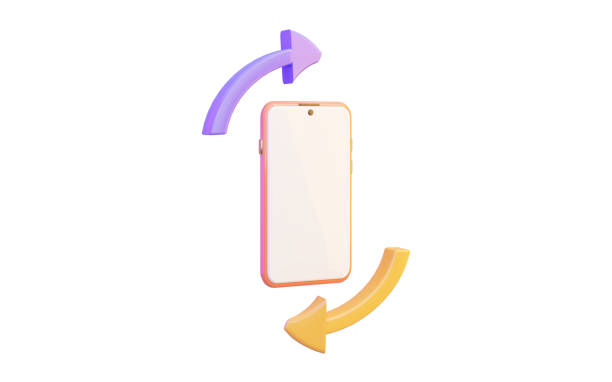 istock mobile with rotation arrow icon on white background 3d render concept for system upgrade 1472122220