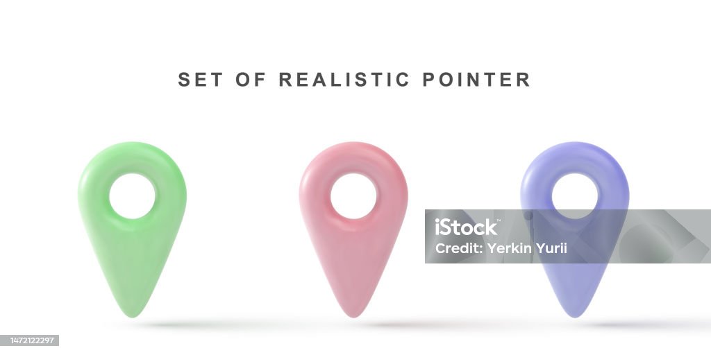 Set Pointer 3d Realistic Set Pointer Isolated Vector Illustration Stock ...