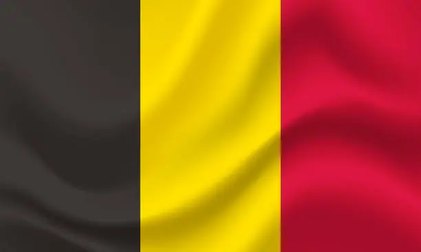 Vector illustration of Belgian flag. Flag of Belgium. Official colors and proportion.