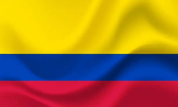 Vector illustration of Colombia flag. Flag of Colombia. Colombian flag illustration.